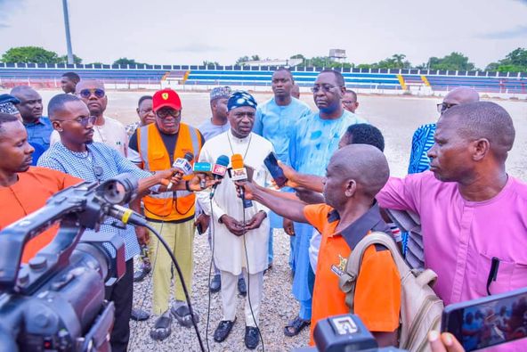 Gov Alia Expresses Satisfaction With The Speed Of Work At Aper Aku Stadium