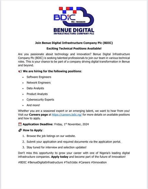 Benue Go Digital 253 Jobs Approved For BENDISMEA